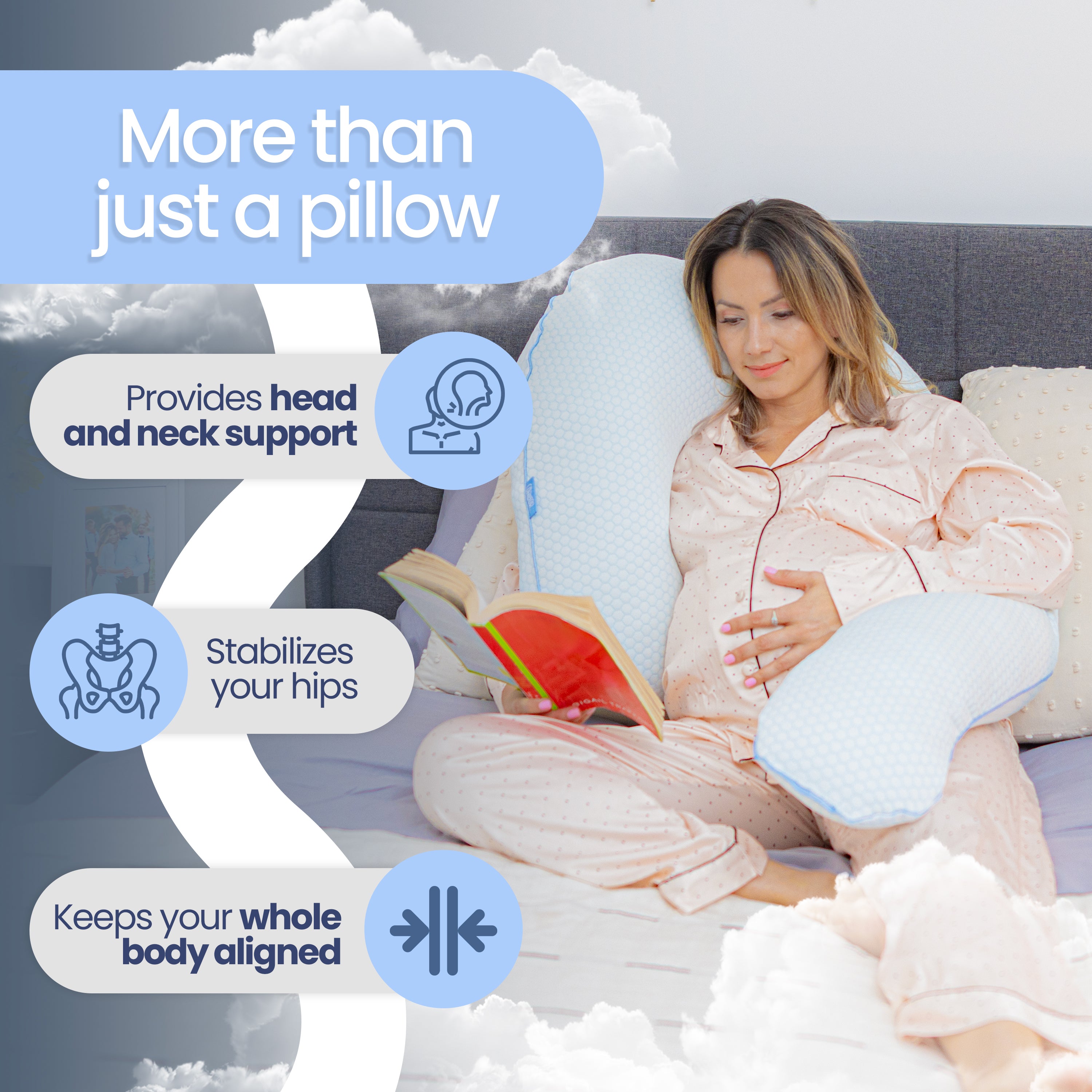 Contour Swan Pillow, Cool XL
