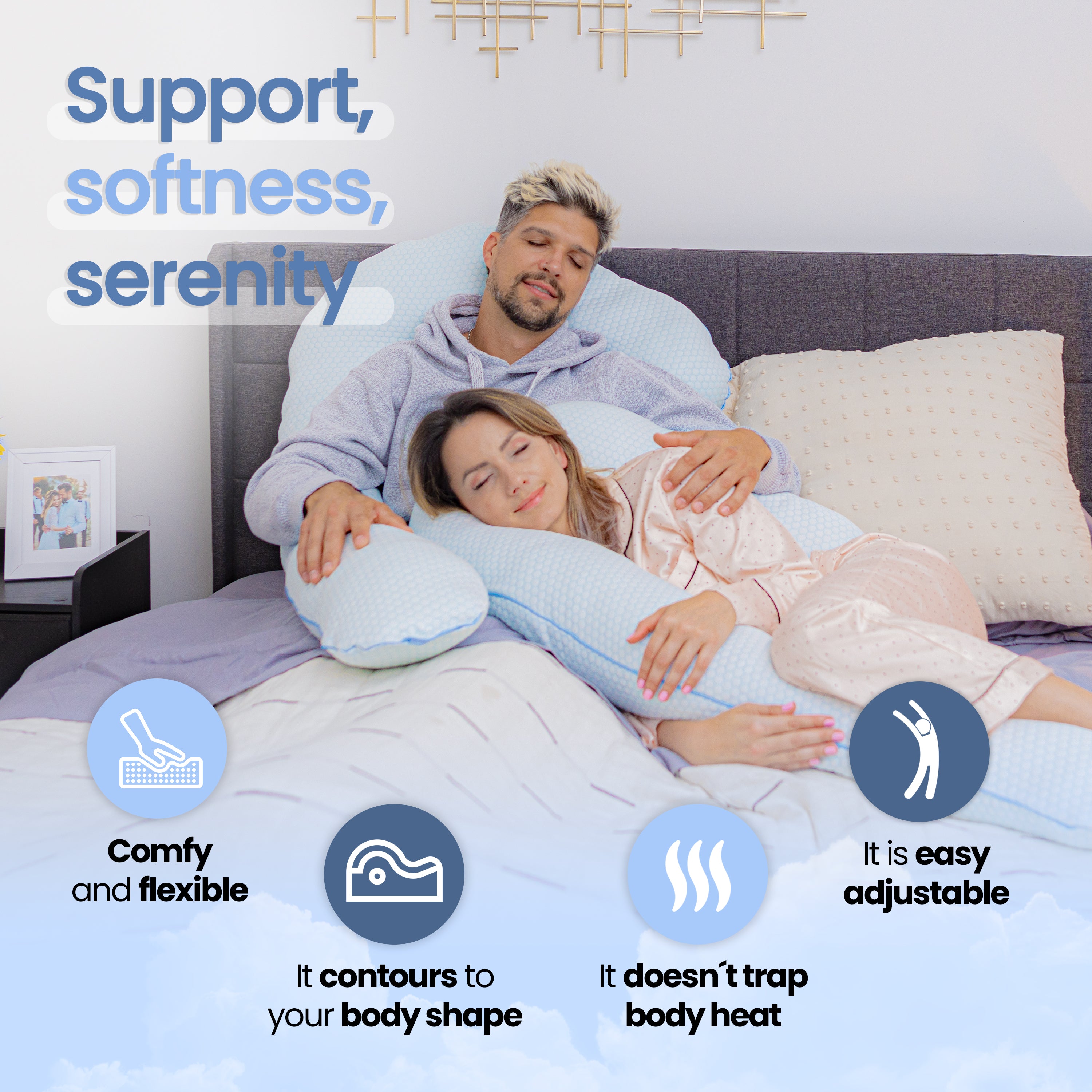 Contour Swan Pillow, Cool XL