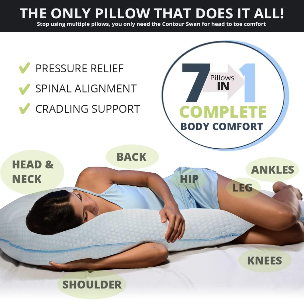 Contour Swan Pillow, Cool XL