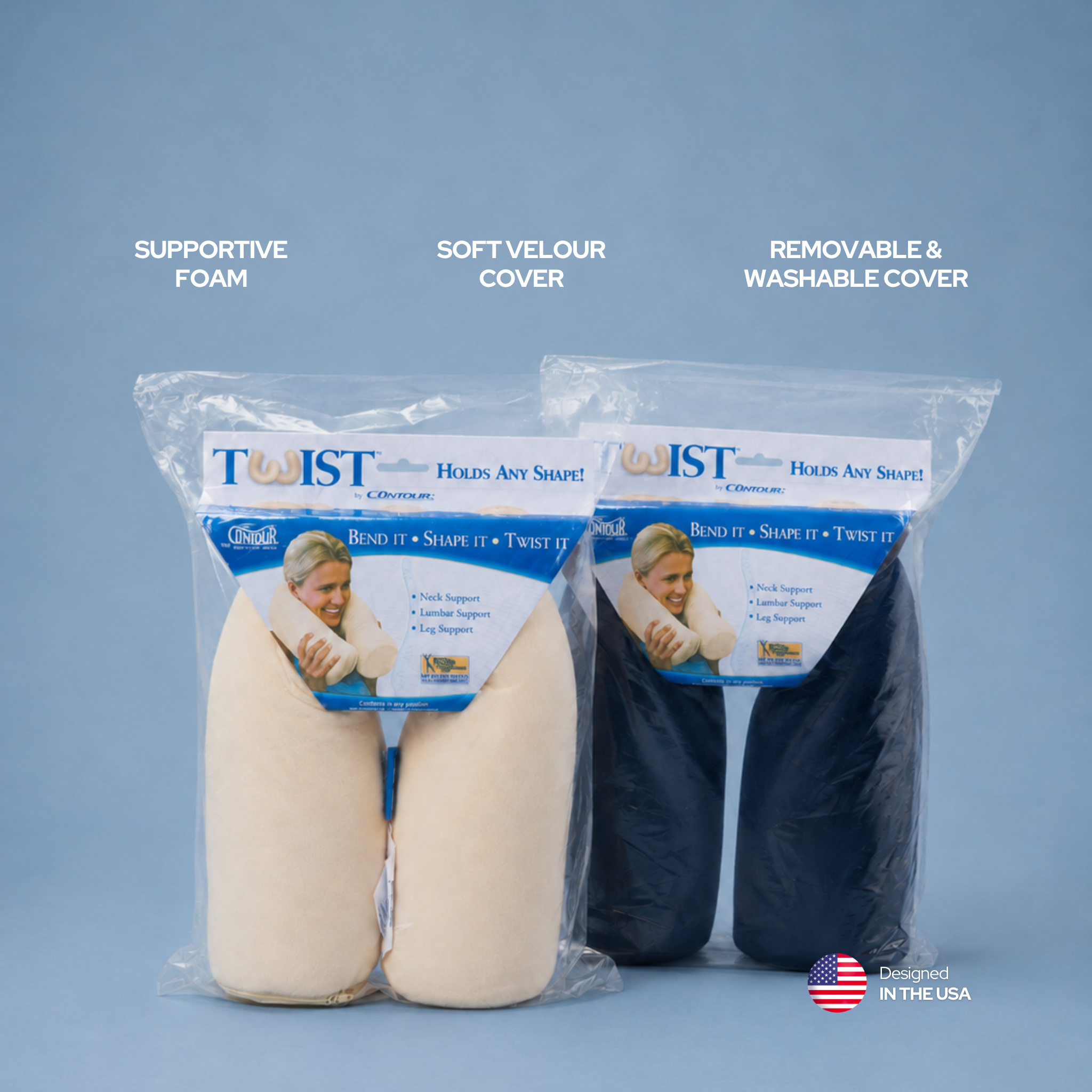 Contour Twist Pillow – Flexible Neck, Body & Travel Support