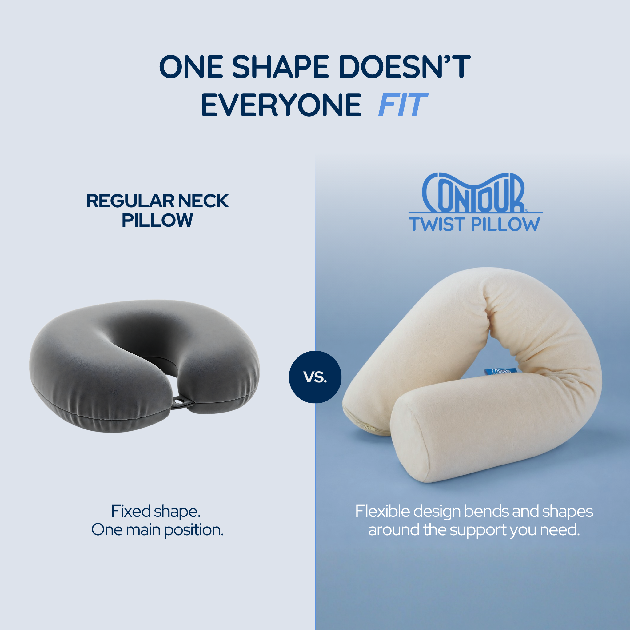 Contour Twist Pillow – Flexible Neck, Body & Travel Support