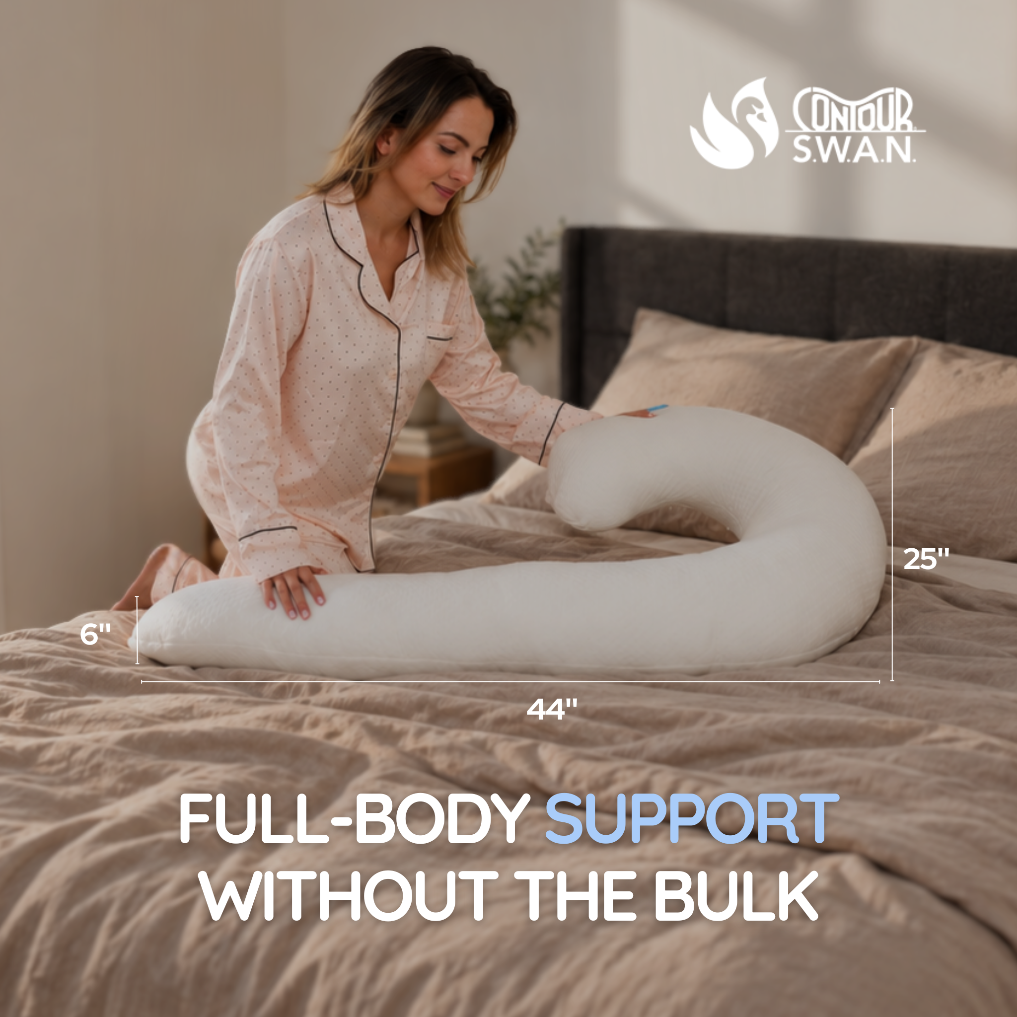 Contour Swan Pillow