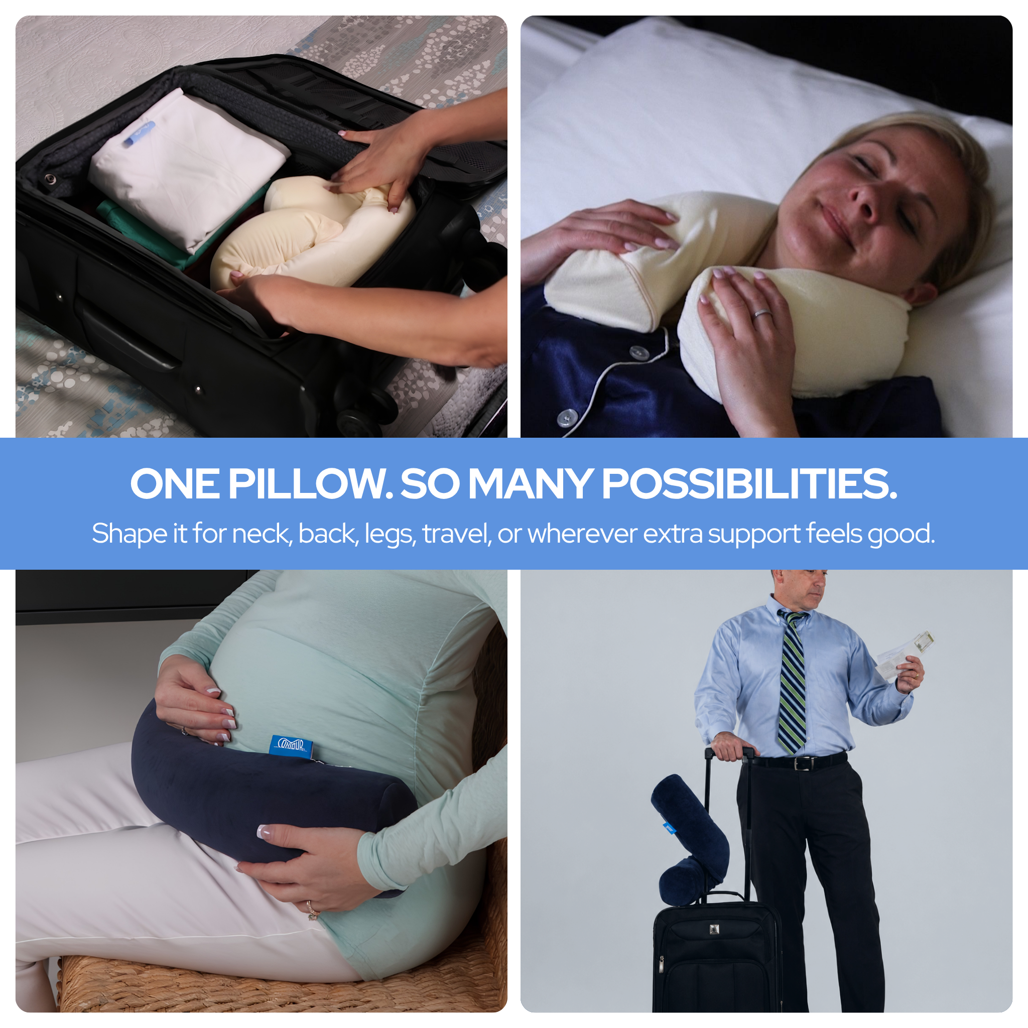 Contour Twist Pillow – Flexible Neck, Body & Travel Support