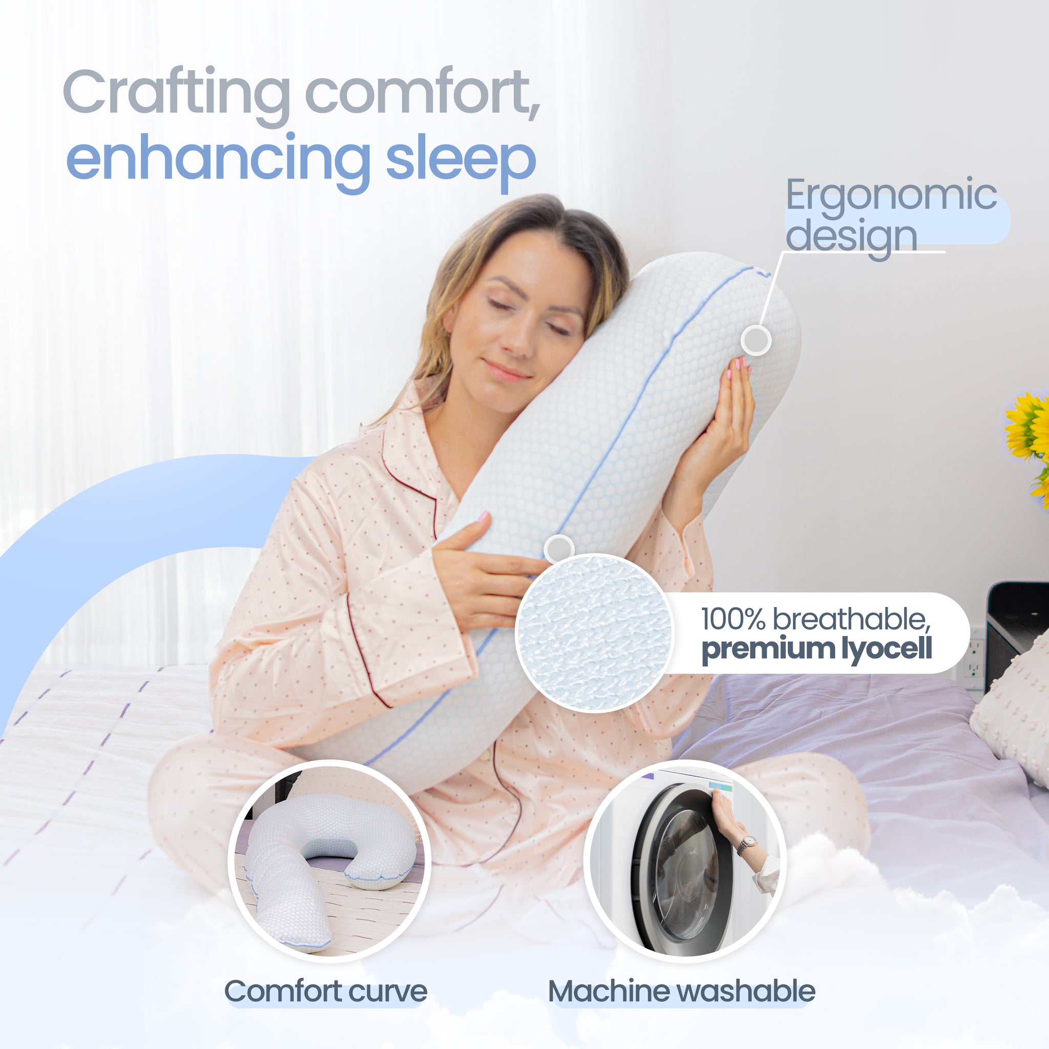 Contour Swan Pillow, Cool XL