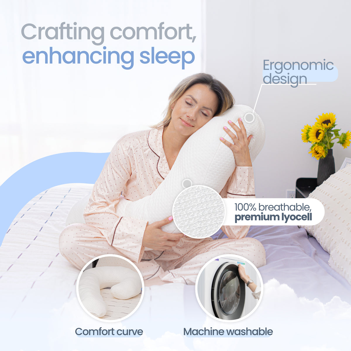 Contour Macaroni L Shaped Pillow