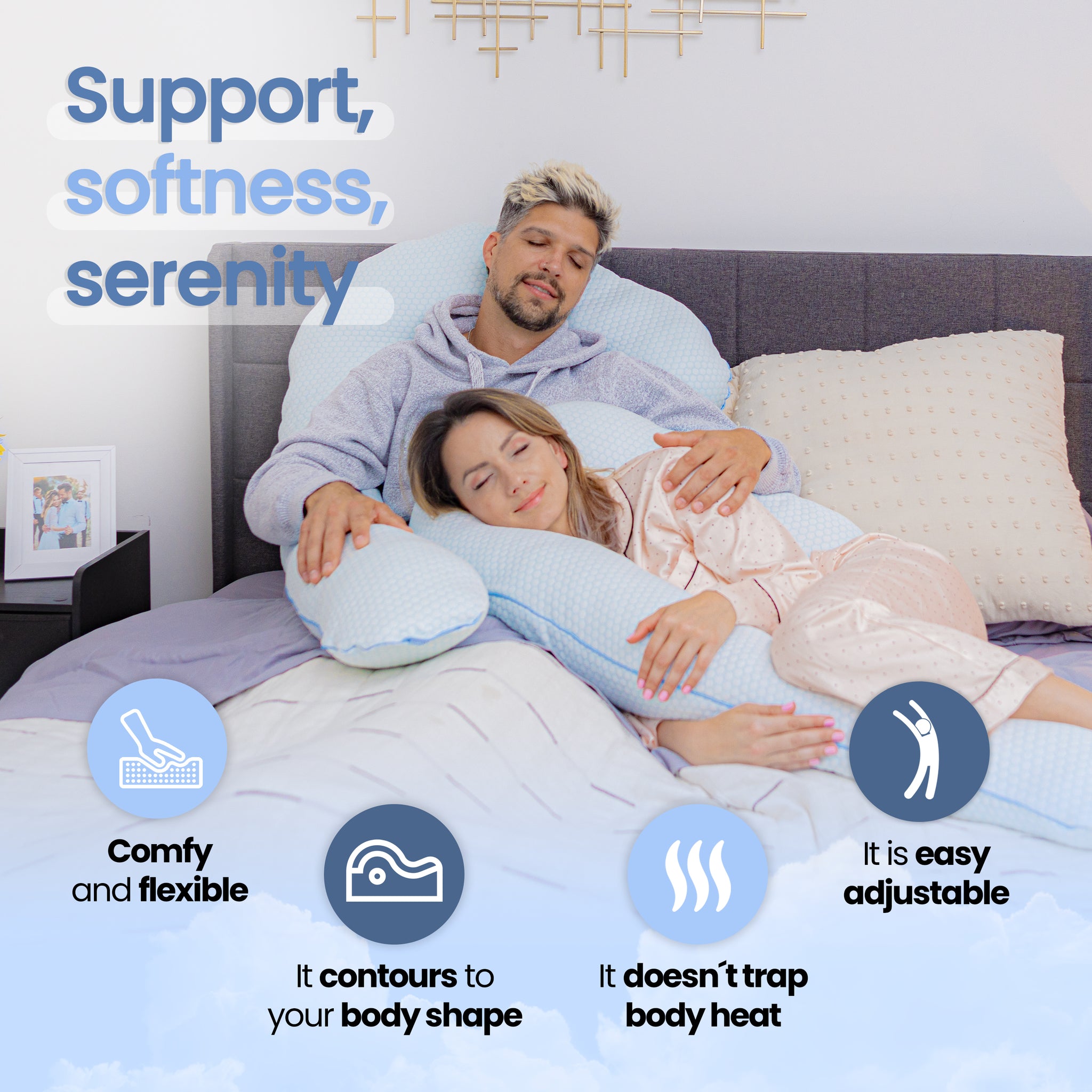 Contour Swan Pillow, Cool XL