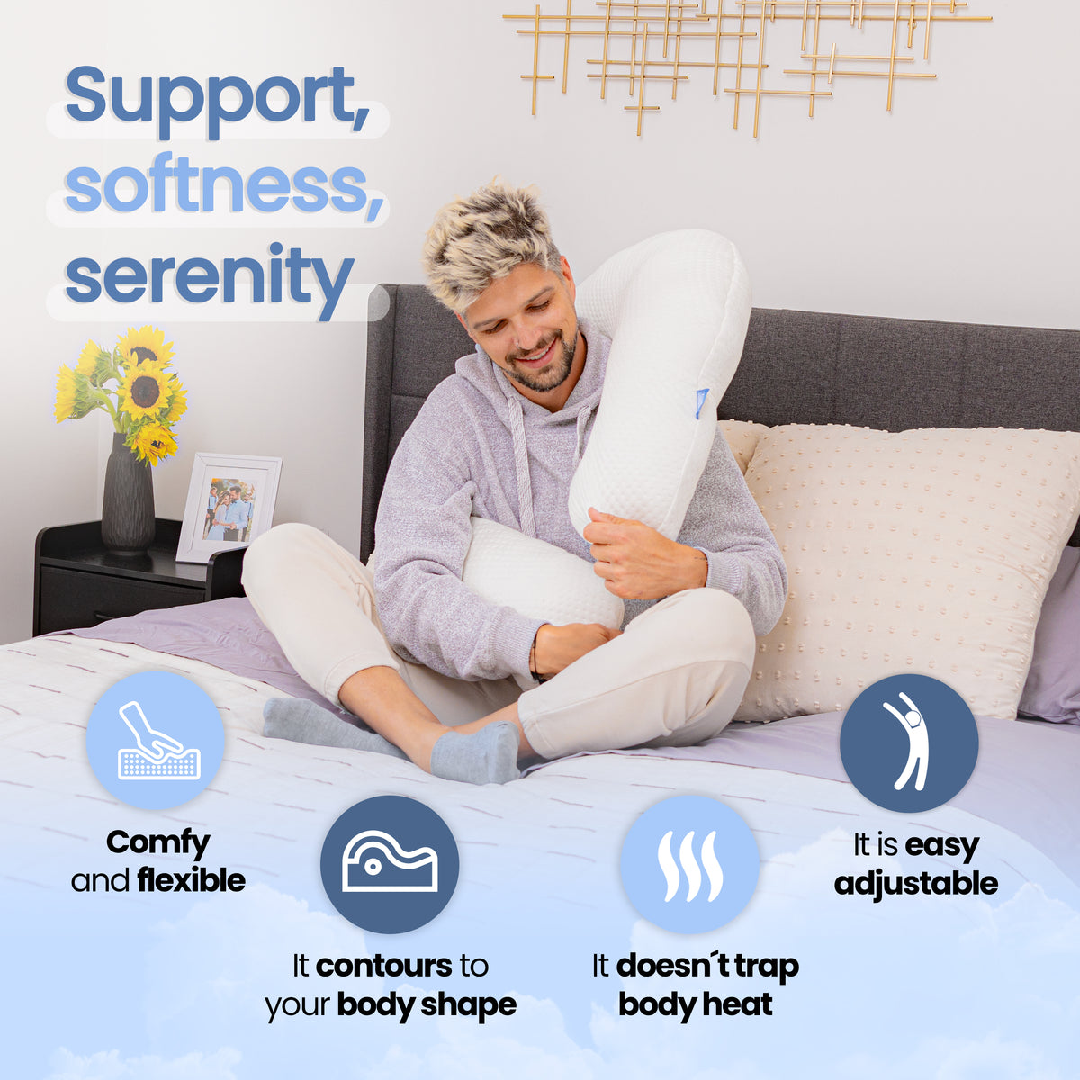 Contour Macaroni L Shaped Pillow