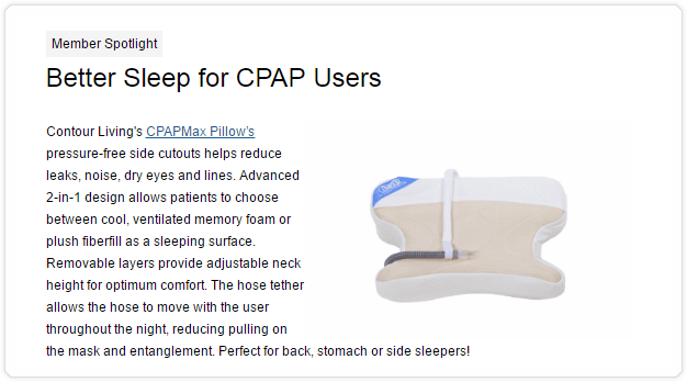 Contour Products CPAPMax Pillow In The News!