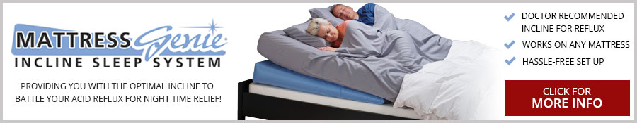 Mattress Genie Incline Sleep System provides users with the doctor recommended incline to get relief from symptoms associated with Acid Reflux, GERD, Heartburn